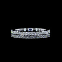 18K White Gold Eternity Band with U-Prong Set Round Lab Diamonds - 0.46 Carat Total Weight, 42 Stones - Covaloro Fine Jewelry