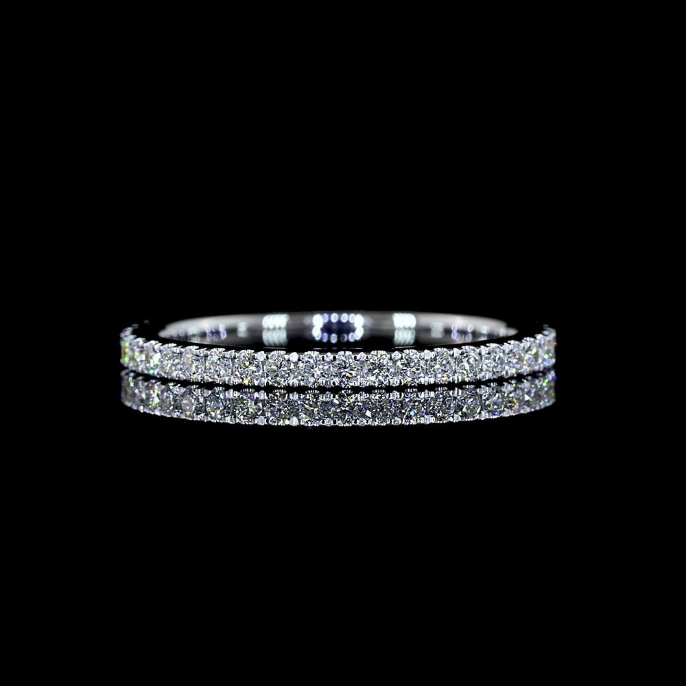 18K White Gold Eternity Band with U-Prong Set Round Lab Diamonds - 0.46 Carat Total Weight, 42 Stones - Covaloro Fine Jewelry