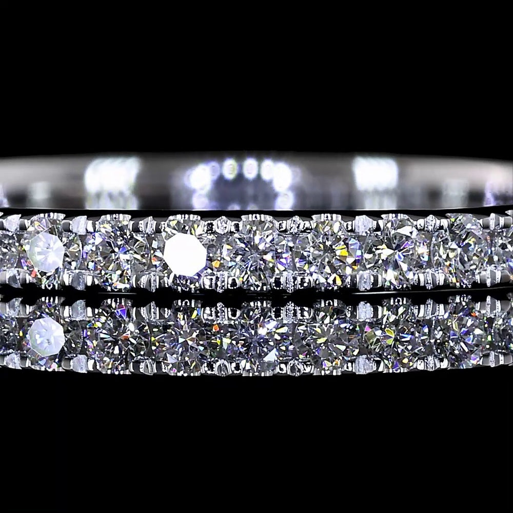 18K White Gold Eternity Band with U-Prong Set Round Lab Diamonds - 0.46 Carat Total Weight, 42 Stones - Covaloro Fine Jewelry