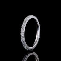 18K White Gold Eternity Band with U-Prong Set Round Lab Diamonds - 0.46 Carat Total Weight, 42 Stones - Covaloro Fine Jewelry