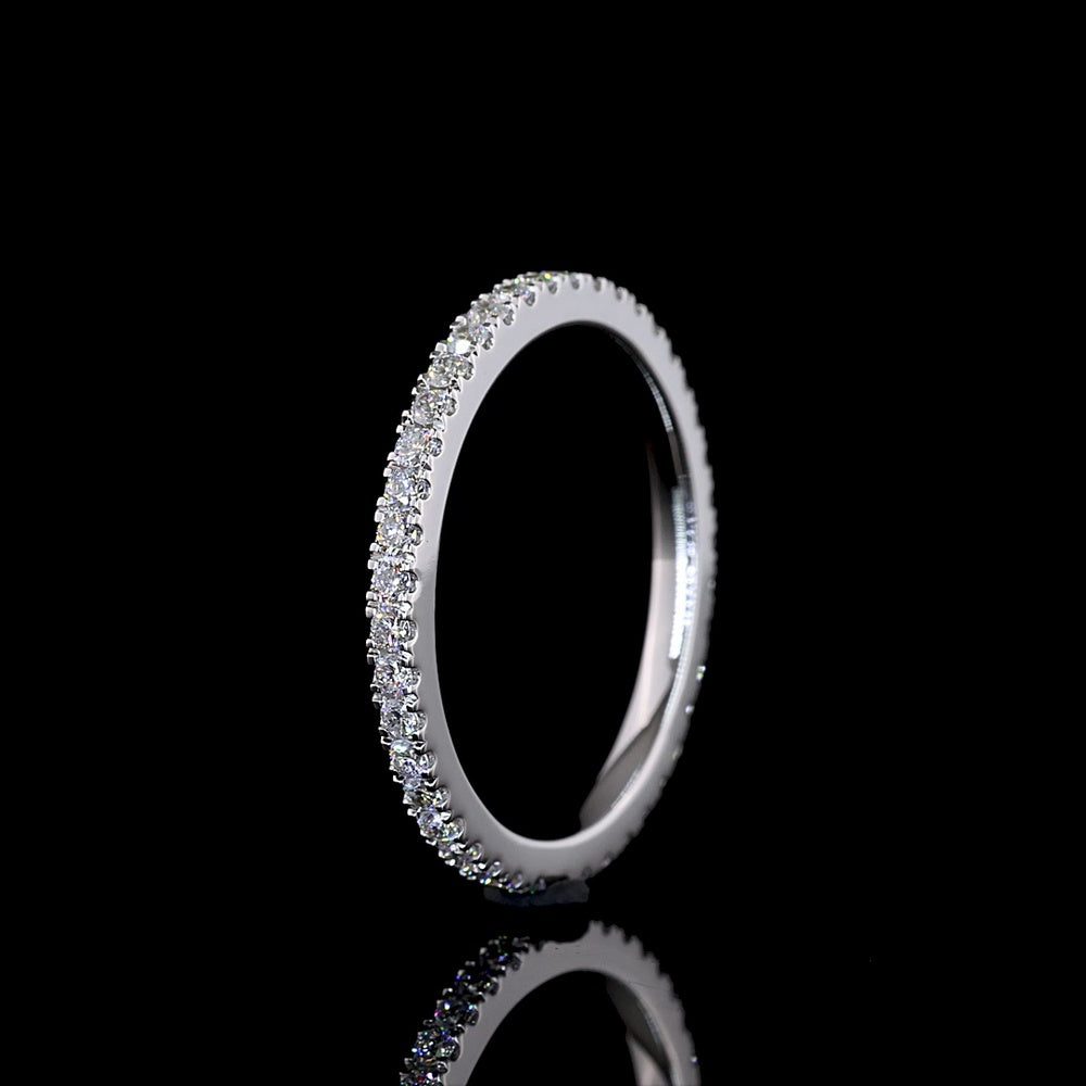 18K White Gold Eternity Band with U-Prong Set Round Lab Diamonds - 0.46 Carat Total Weight, 42 Stones - Covaloro Fine Jewelry