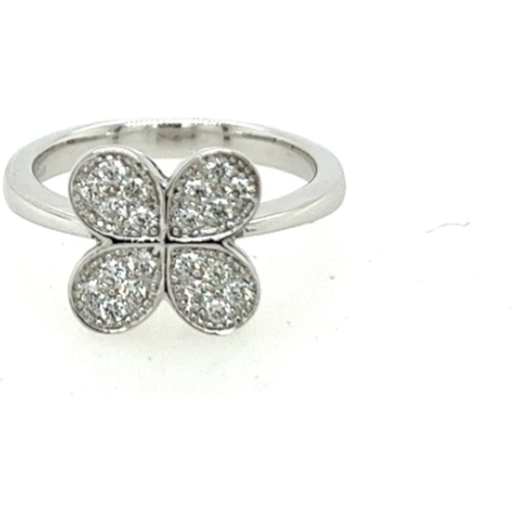 18K White Gold Floral Diamond Ring by Afarin