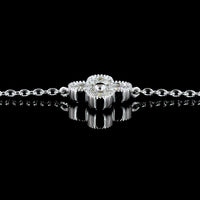 18K White Gold Floral Station Necklace with Bezel and Prong Set Round Lab Diamonds - 1.69 Carat Total Diamond Weight - Covaloro Fine Jewelry