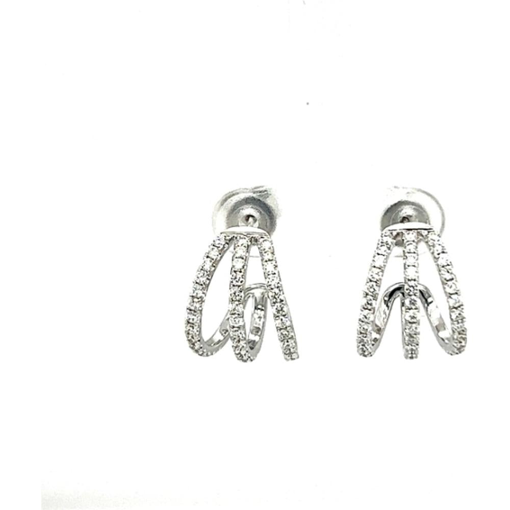 18K White Gold Free-Form Diamond Earrings by Afarin