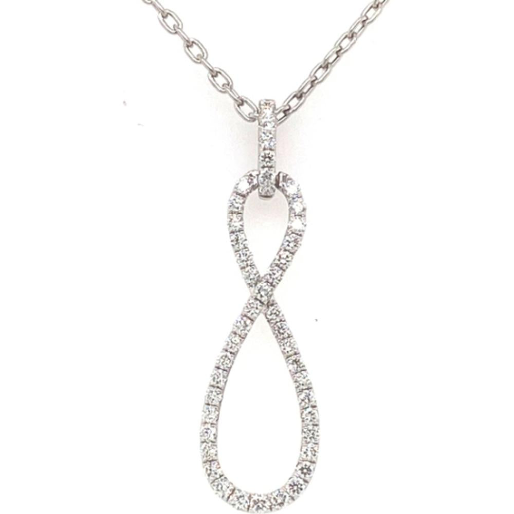 18K White Gold Free-Form Diamond Pendant Necklace by Afarin