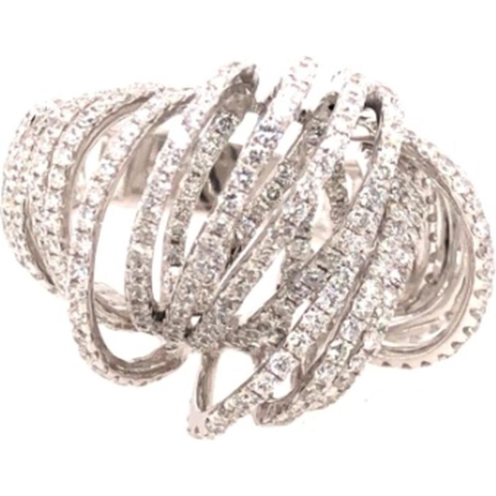 18K White Gold Free Form Diamond Ring by Afarin