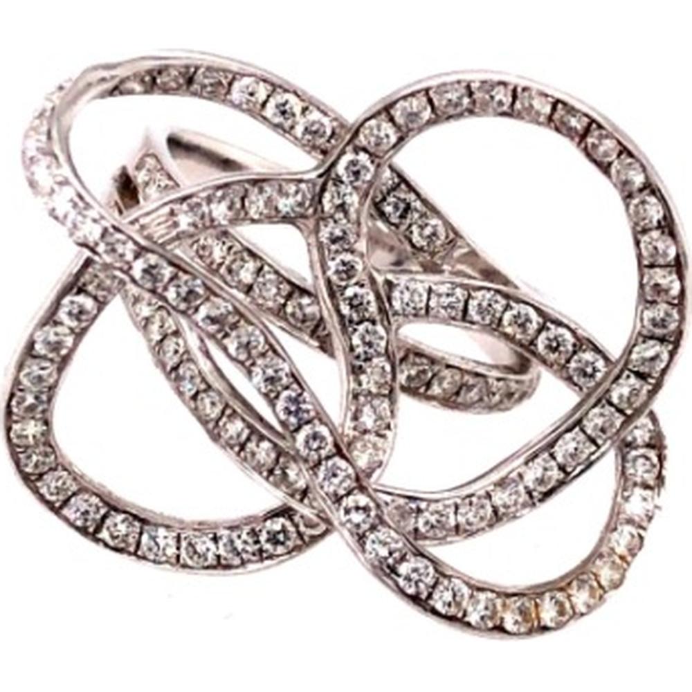 18K White Gold Free-Form Diamond Ring by Afarin