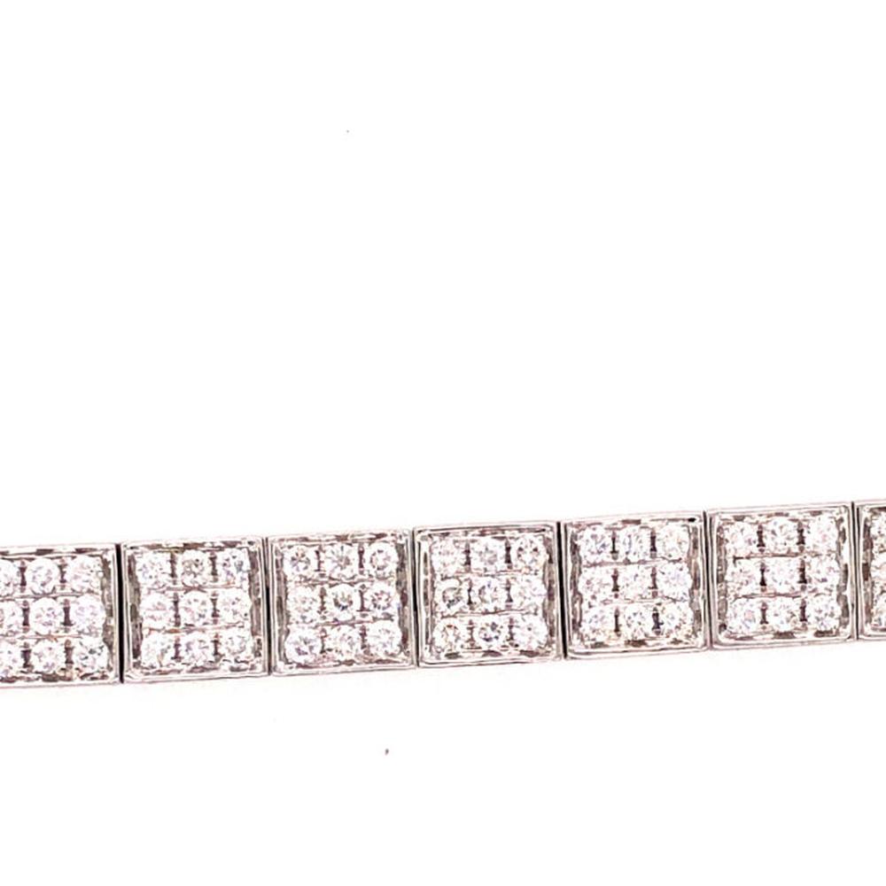 18K White Gold Geometric Diamond Bracelet by Afarin