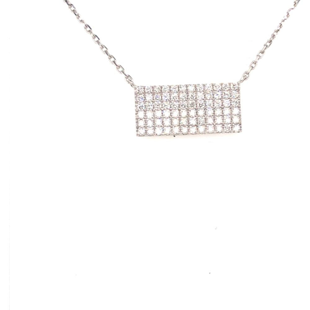 18K White Gold Geometric Diamond Necklace with Round Diamonds by Afarin