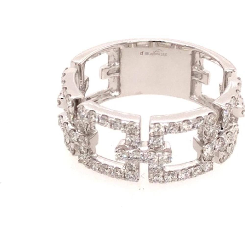 18K White Gold Geometric Diamond Ring by Afarin