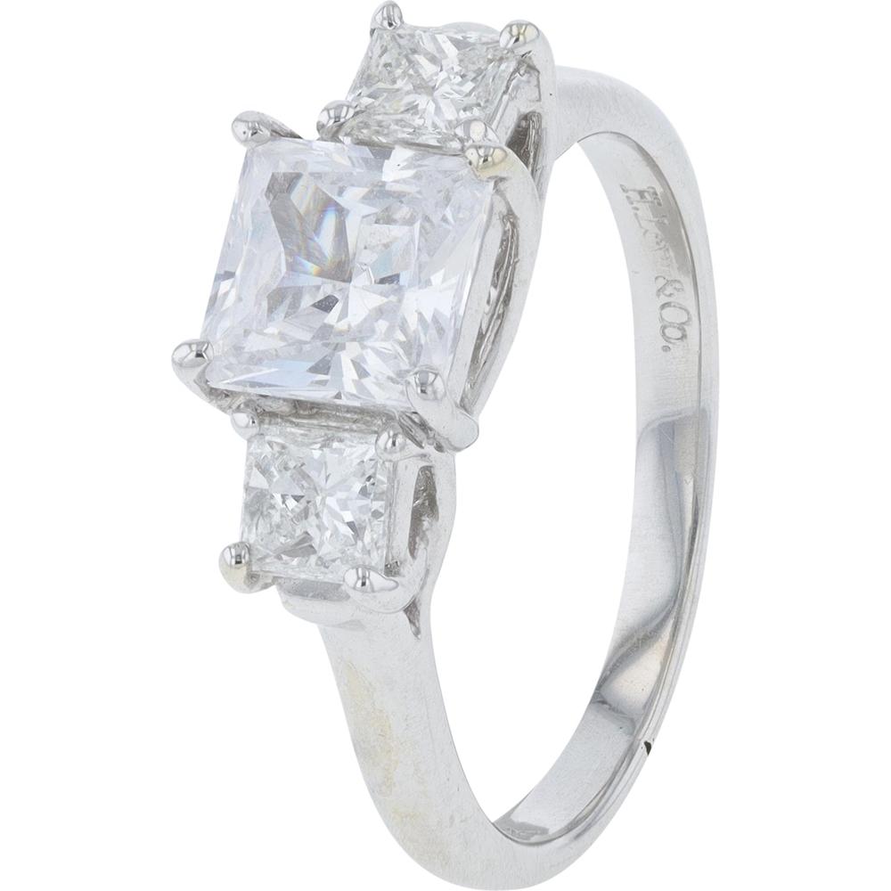 18K White Gold H. Levi & Co Semi-Mount Diamond Ring with 0.50 Carats Total Diamond Weight