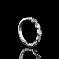 18K White Gold Half Eternity Band with East-West Bezel Set Oval Lab Diamonds - 1.06 Carats Total Diamond Weight - Covaloro Fine Jewelry
