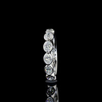 18K White Gold Half Eternity Band with East-West Bezel Set Oval Lab Diamonds - 1.06 Carats Total Diamond Weight - Covaloro Fine Jewelry