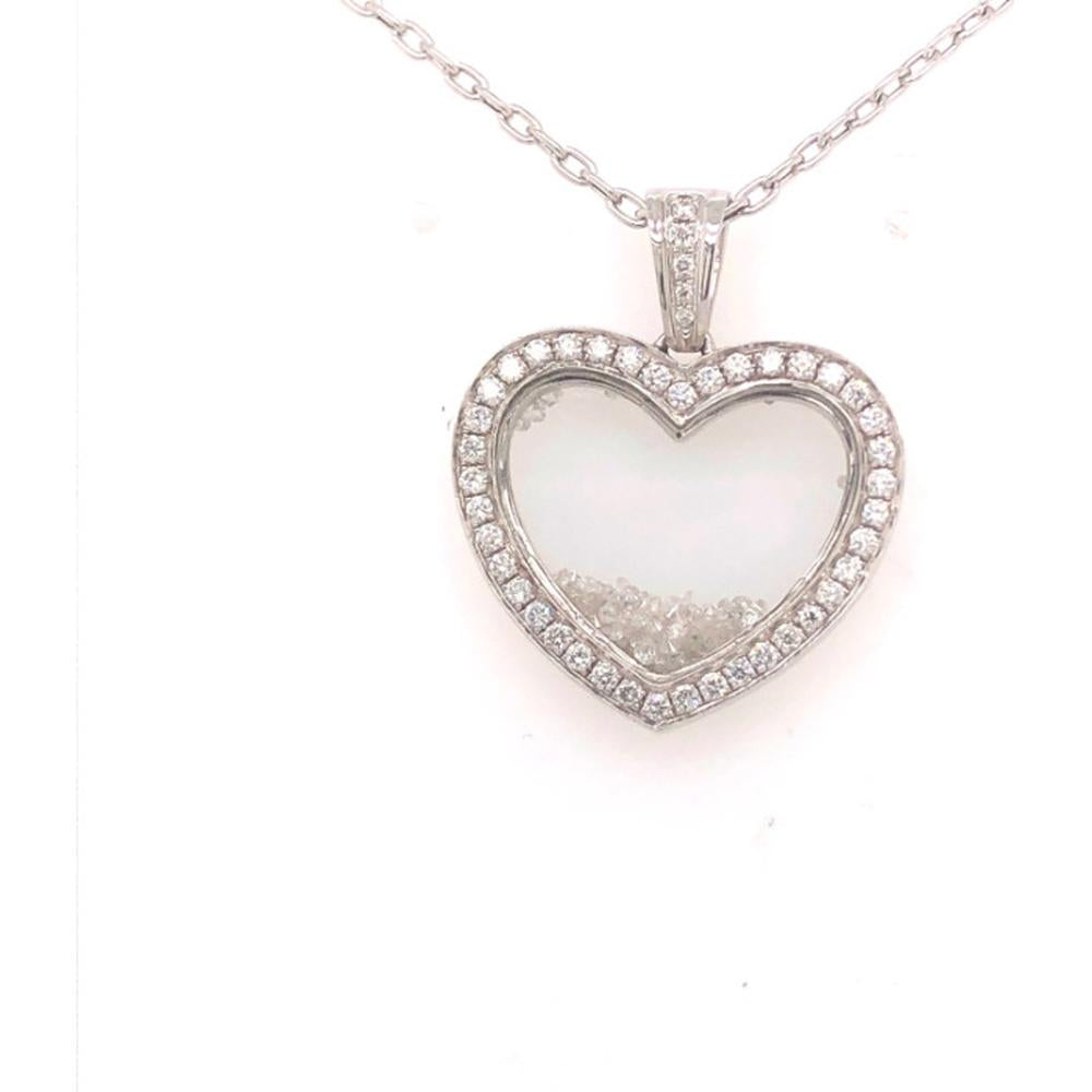 18K White Gold Heart Pendant with Diamond Accents by Afarin