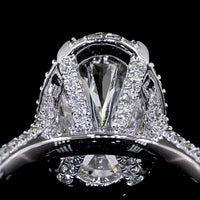 18K White Gold Hidden Halo Ring with 5.09 Carat Oval Cut Lab Diamond Center and 1.39 Carat Accent Diamonds - 6.48 Total Carat Weight - Covaloro Fine Jewelry