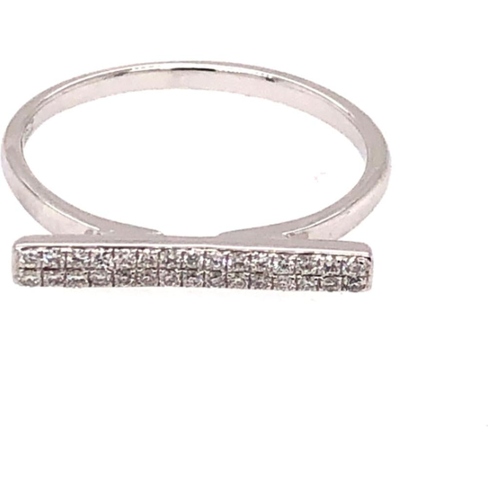 18K White Gold Horizontal Bar Diamond Ring by Afarin
