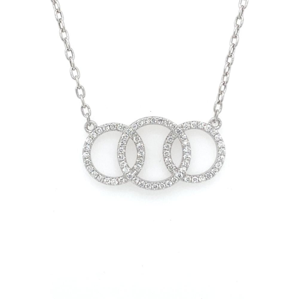 18K White Gold Interlocking Circle Diamond Necklace by Afarin
