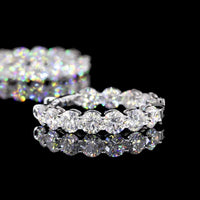 18K White Gold Large Round Diamond Hoop Earrings with Prong Set Lab Diamonds - 5.22 Carats Total Diamond Weight - Covaloro Fine Jewelry