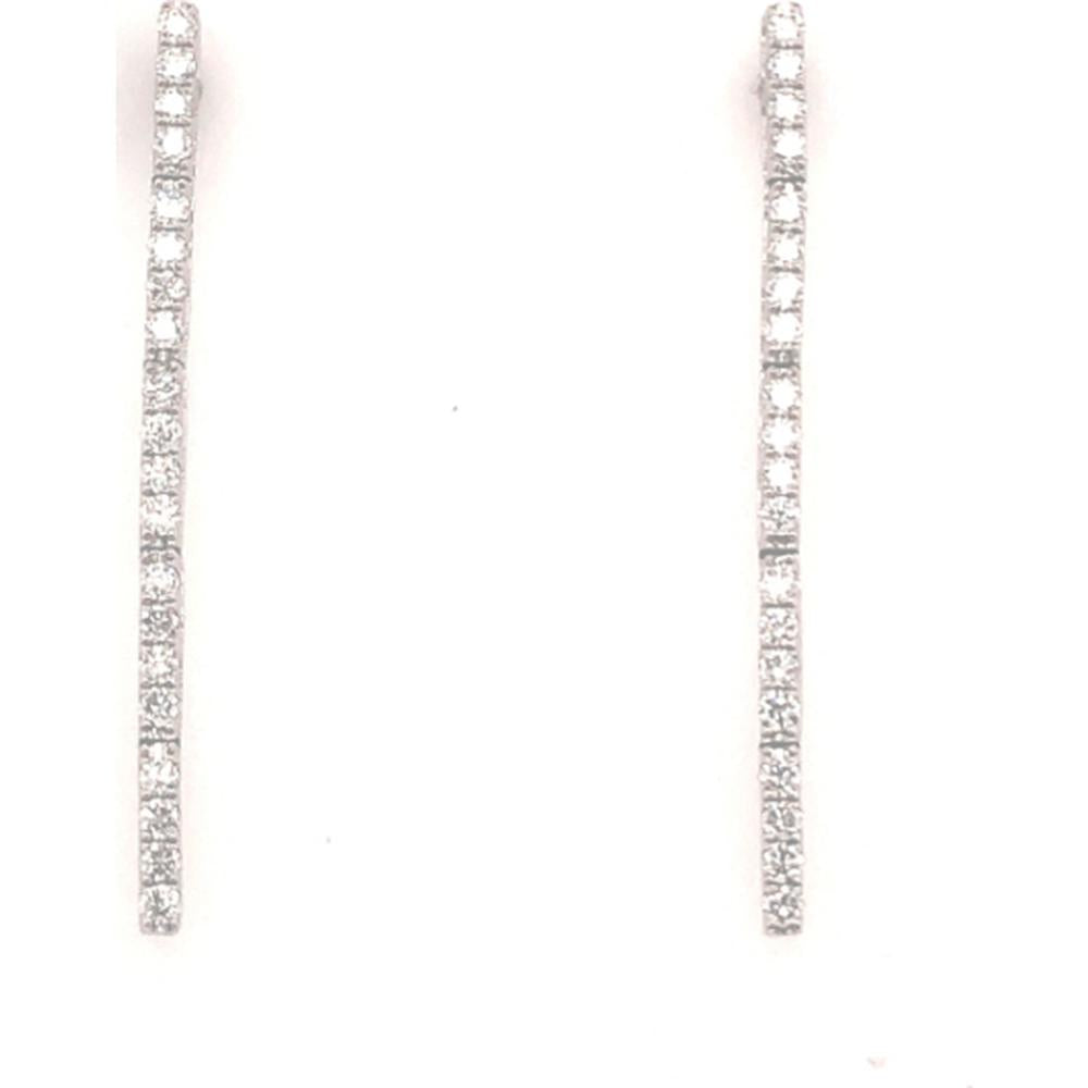 18K White Gold Linear Drop Earrings with Diamonds by Afarin