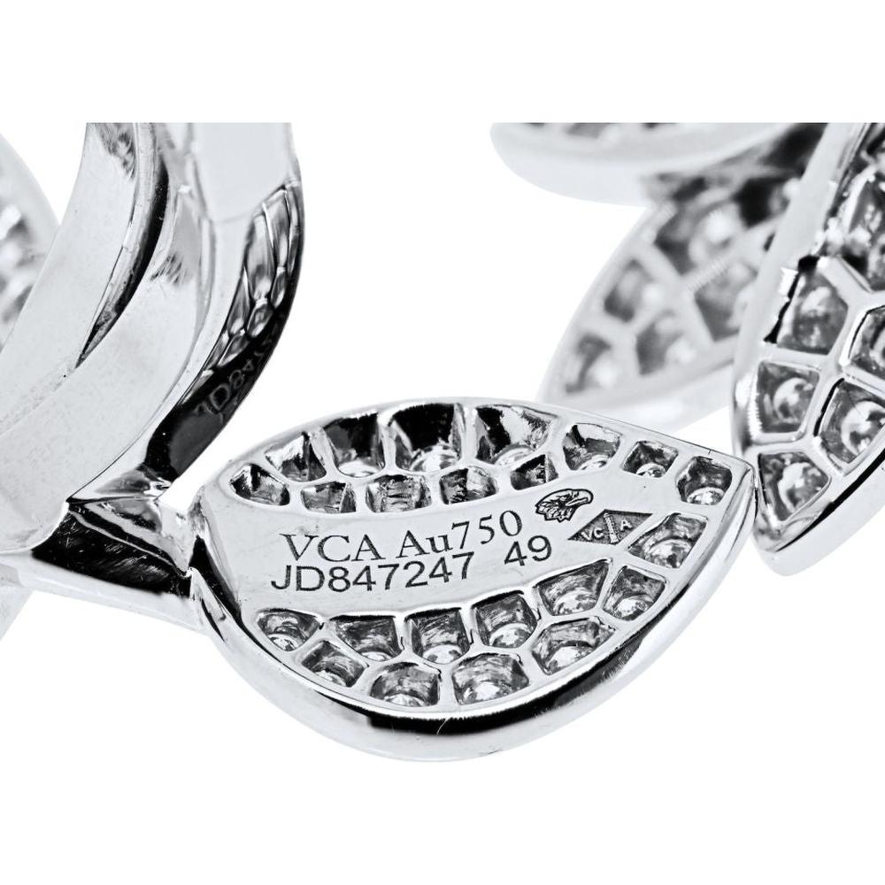 18K White Gold Lotus Between the Finger Ring by Van Cleef & Arpels - Sculptural Floral Design in EU Size 49