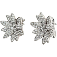 18K White Gold Lotus Diamond Medium Model Earrings - Van Cleef & Arpels Brilliance
