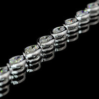 18K White Gold Marquise Cut East-West Tennis Necklace with 54 Bezel Set Lab Diamonds - 11.10 Carat Total Weight - Covaloro Fine Jewelry