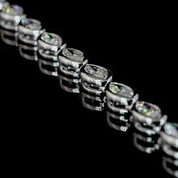 18K White Gold Marquise Cut East-West Tennis Necklace with 54 Bezel Set Lab Diamonds - 11.10 Carat Total Weight - Covaloro Fine Jewelry