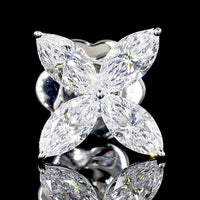 18K White Gold Marquise Cut Lab Diamond Floral Stud Earrings - 1.16 Carats Total Diamond Weight - Covaloro Fine Jewelry