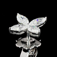 18K White Gold Marquise Cut Lab Diamond Floral Stud Earrings - 1.16 Carats Total Diamond Weight - Covaloro Fine Jewelry