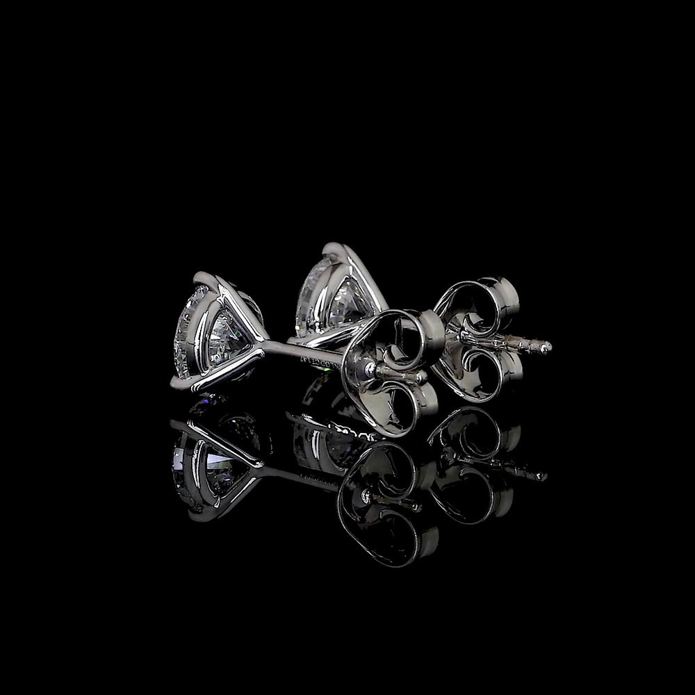 18K White Gold Martini Earrings with Round Brilliant Cut Lab Diamonds - 0.82 Carat Total Weight - Covaloro Fine Jewelry