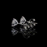 18K White Gold Martini Set Round Lab Diamond Stud Earrings with F VVS2 Clarity - 1.48 Carat Total Diamond Weight - Covaloro Fine Jewelry