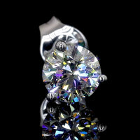18K White Gold Martini Stud Earrings with Round Brilliant Cut Lab Diamonds - 0.74 Carats Total Diamond Weight (E-F VS1) - Covaloro Fine Jewelry