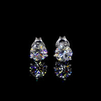 18K White Gold Martini Stud Earrings with Round Brilliant Cut Lab Diamonds - 6.00 Carats Total Diamond Weight (E-F, VS1) - Covaloro Fine Jewelry