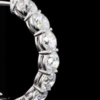 18K White Gold Medium Hoop Earrings with 24 Prong-Set Round Lab Diamonds - 6.23 Carat Total Diamond Weight - Covaloro Fine Jewelry