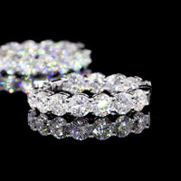 18K White Gold Medium Hoop Earrings with 24 Prong-Set Round Lab Diamonds - 6.23 Carat Total Diamond Weight - Covaloro Fine Jewelry