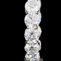 18K White Gold Medium Hoop Earrings with 6.74 Carat Total Weight Round Lab Diamonds - Prong Set E-F VS2 Quality - Covaloro Fine Jewelry