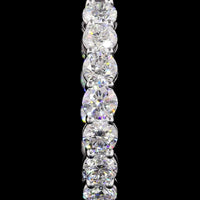 18K White Gold Medium Hoop Earrings with Prong Set Round Brilliant Lab Diamonds - 10.80 Carat Total Diamond Weight - Covaloro Fine Jewelry