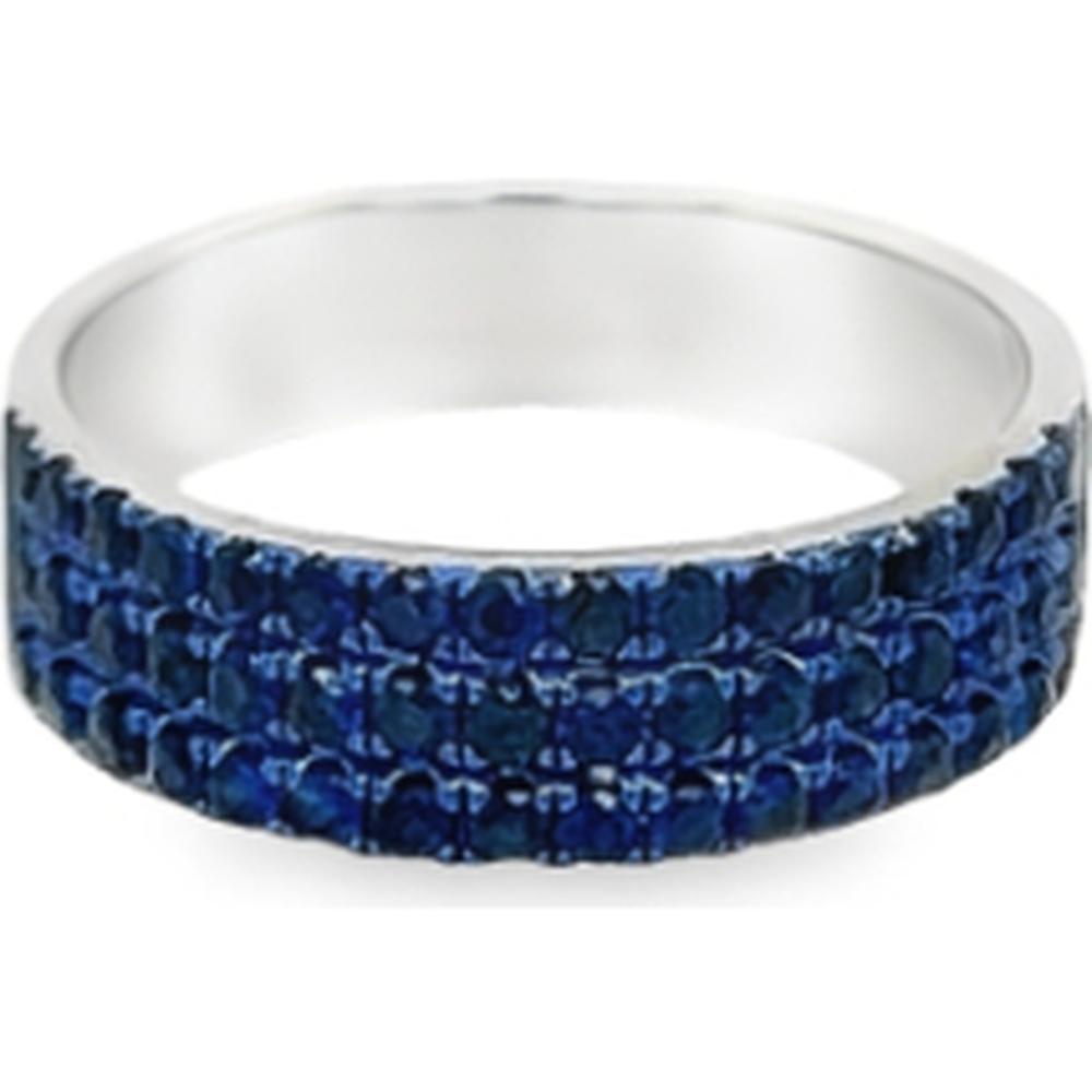 18K White Gold Multi-Row Blue Sapphire Band Ring by Afarin