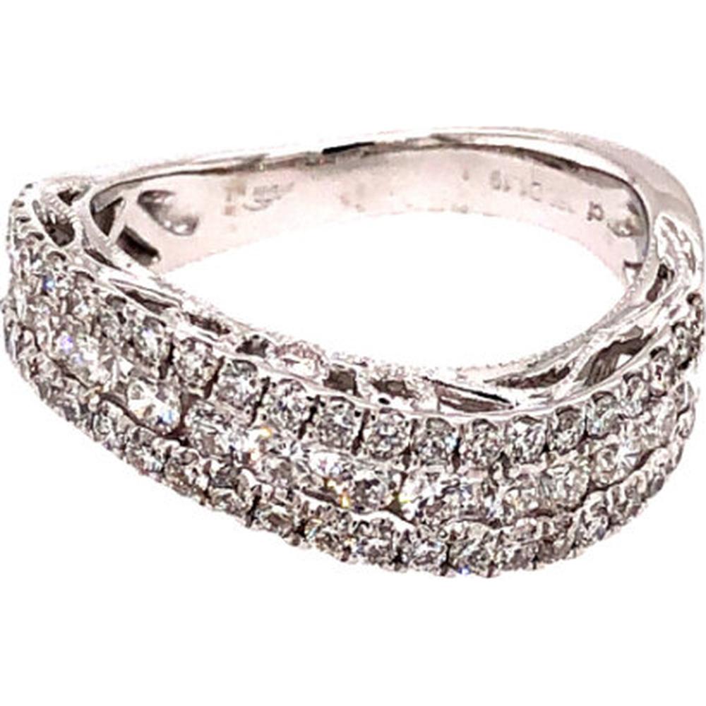 18K White Gold Multi-Row Diamond Band Ring by Afarin