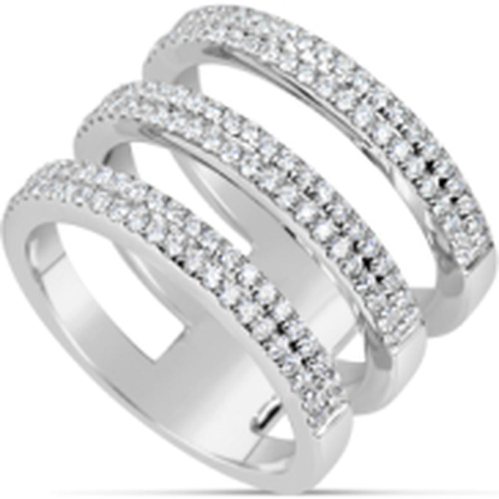 18K White Gold Multi-Row Diamond Fashion Ring by Afarin