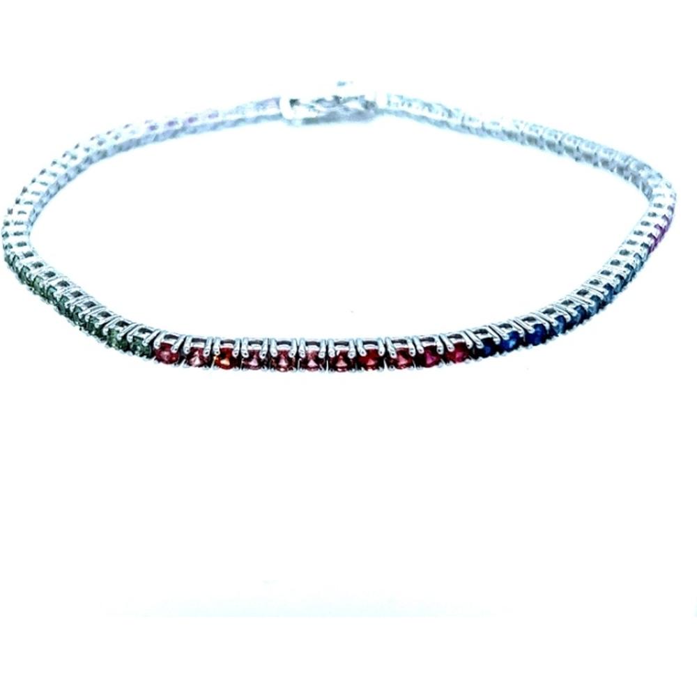 18K White Gold Multi Sapphire Tennis Bracelet by Afarin