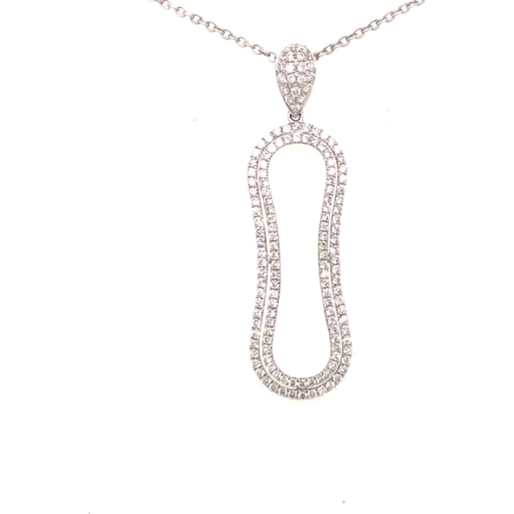 18K White Gold Open Free-Form Diamond Pendant Necklace by Afarin