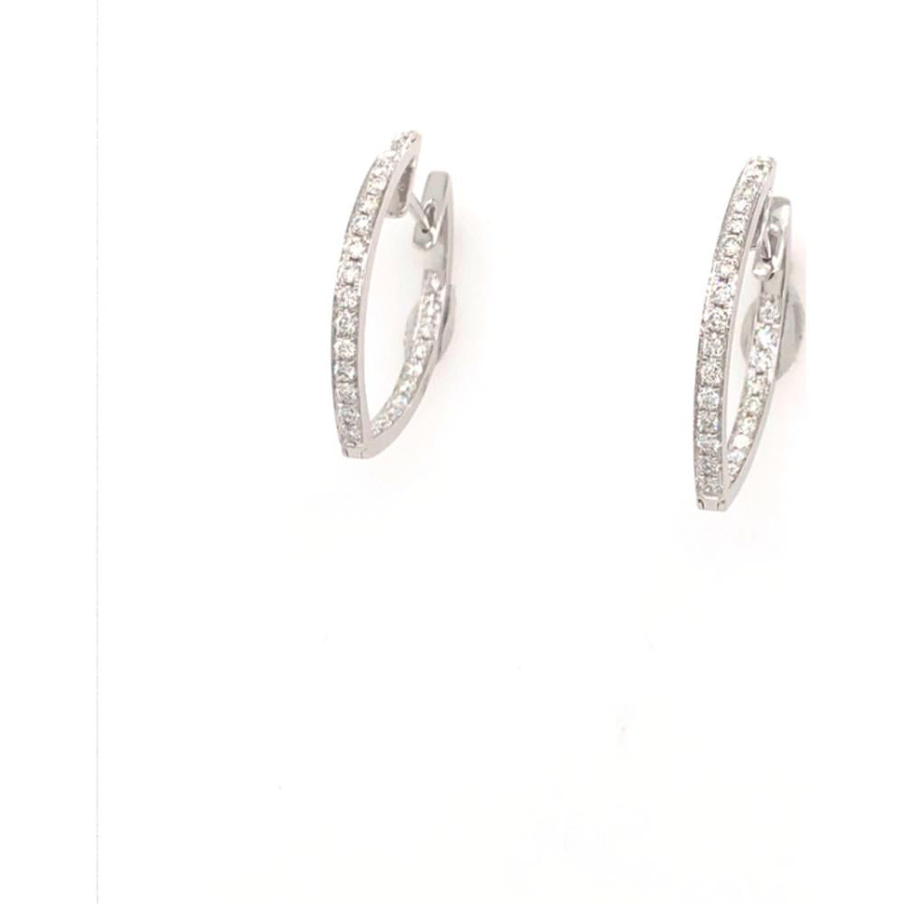18K White Gold Open Geometric Diamond Earrings by Afarin