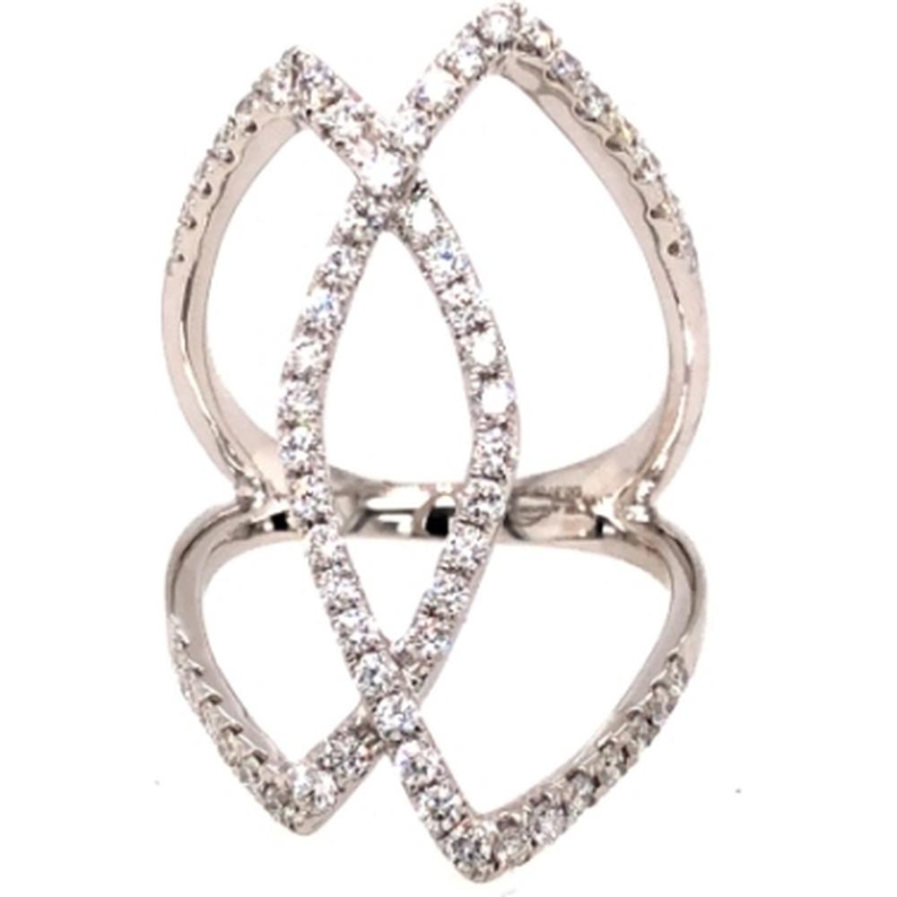 18K White Gold Open Geometric Diamond Ring by Afarin