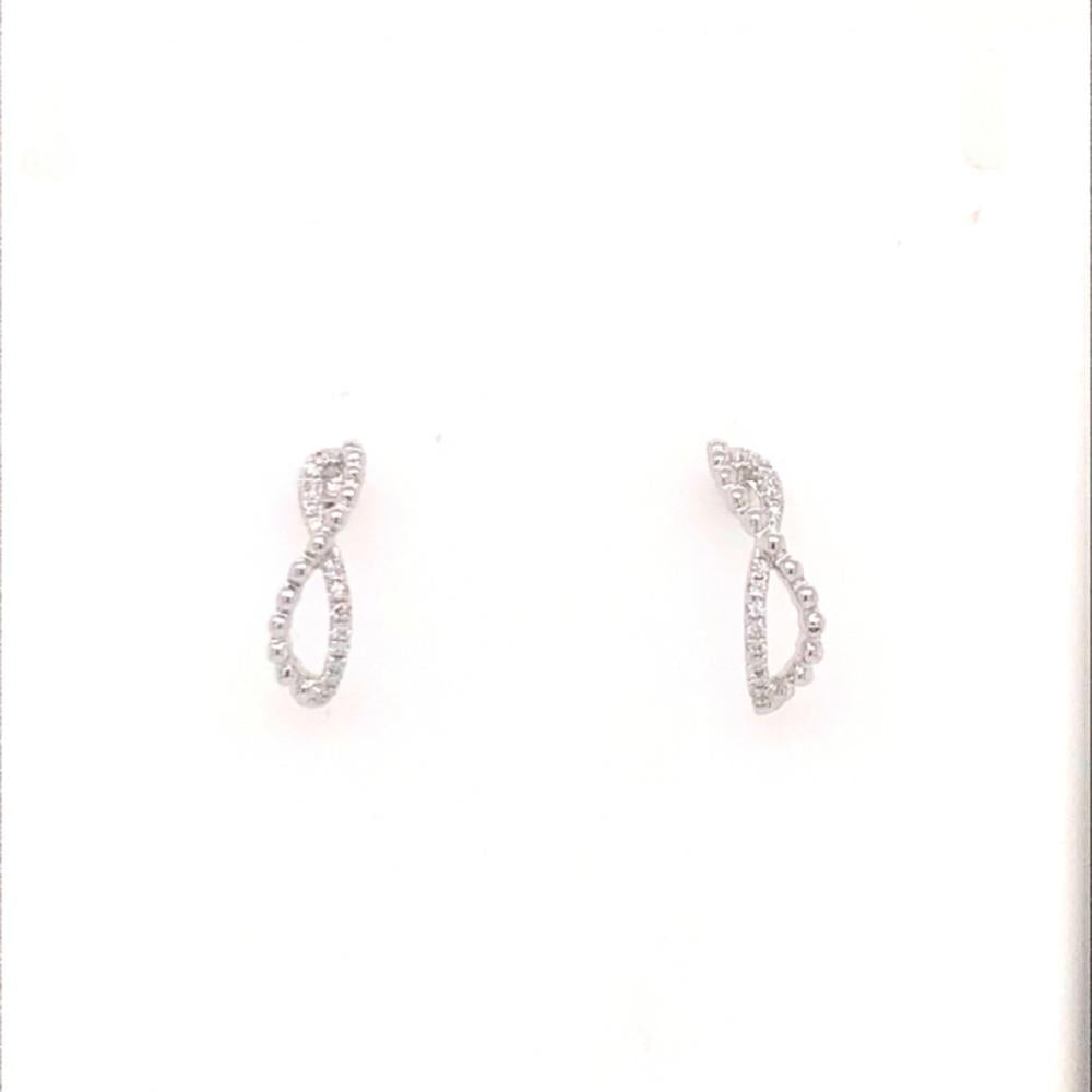 18K White Gold Open Teardrop Diamond Drop Earrings by Afarin