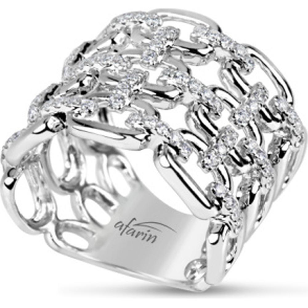 18K White Gold Openwork Diamond Statement Ring by Afarin