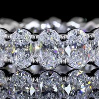 18K White Gold Oval Cut Lab Diamond Eternity Band - 2.97 Carat Total Weight, 22 Stones, E-F VS Clarity, North-South Prong Setting - Covaloro Fine Jewelry