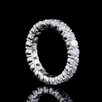 18K White Gold Oval Cut Lab Diamond Eternity Band - 2.97 Carat Total Weight, 22 Stones, E-F VS Clarity, North-South Prong Setting - Covaloro Fine Jewelry