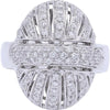 18K White Gold Oval Diamond Cluster Ring - 0.75 Carat Total Diamond Weight