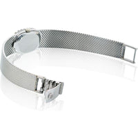 18K White Gold Oval Vintage Patek Philippe Beyer Watch with Diamond Bezel and Mesh Bracelet